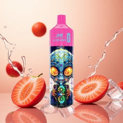 JNR Alien Max 18000 Puffs Fresa Helada con Pantalla LED Inteligente y Doble Bobina Mesh