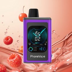 JNR PhoneVape 30000 Puffs Cereza Fresa Frambuesa Pantalla Completa Control por App