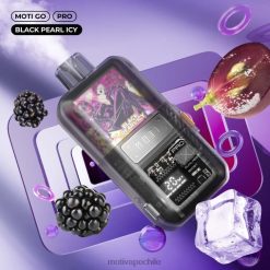 MOTI Go Pro vaporizador desechable (5%, 12000 inhalaciones) perla negra helada FJ46012 Moti Vape Santiago